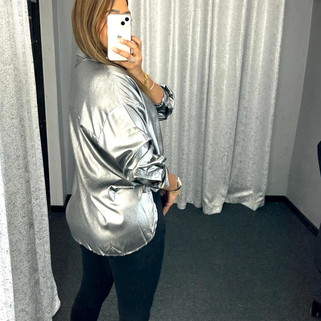 Black Sparkle Oversize Top
