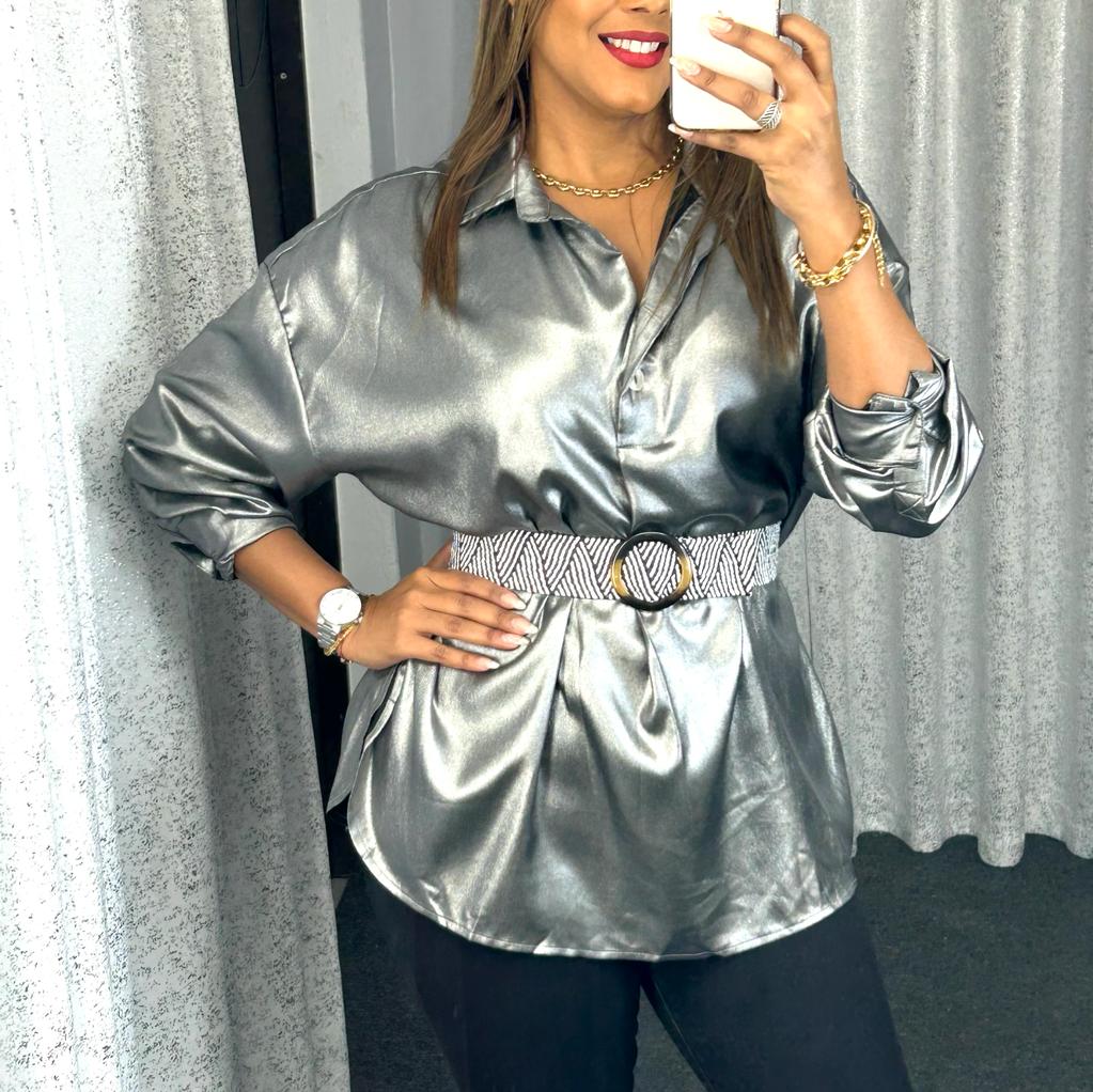 Black Sparkle Oversize Top