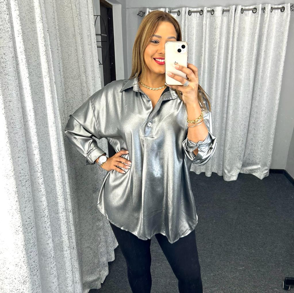 Black Sparkle Oversize Top