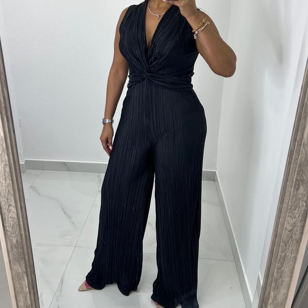 Pleated Plisse Jumpsuit