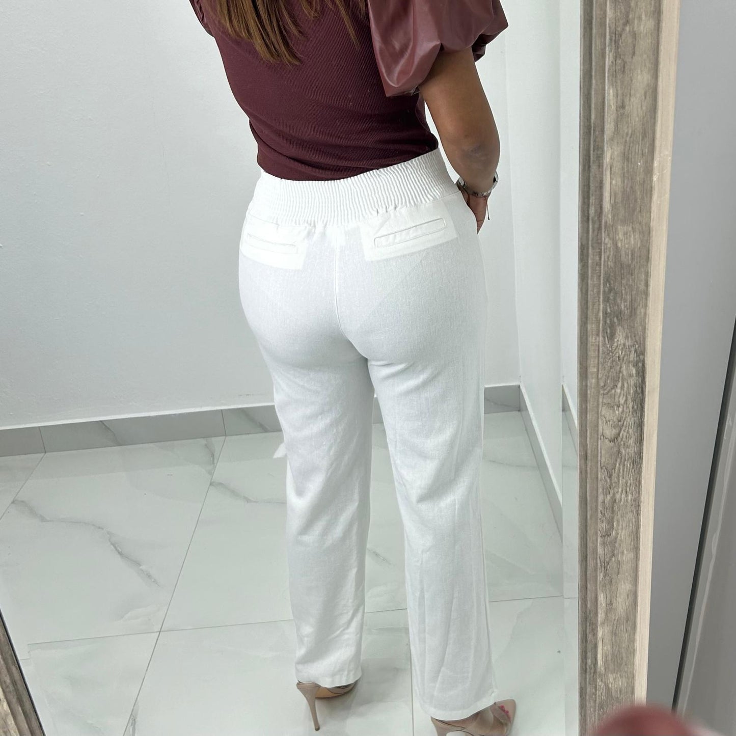White High Waist Bottoms
