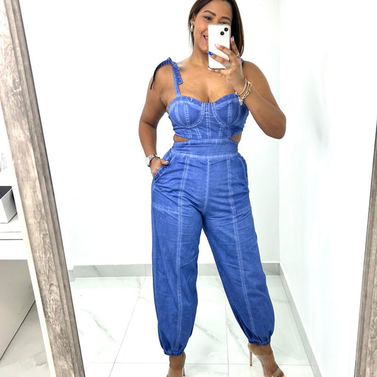 Elastic Waist Jumpsuit