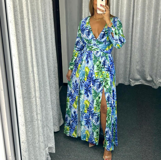 Blue Floral Maxi Dress